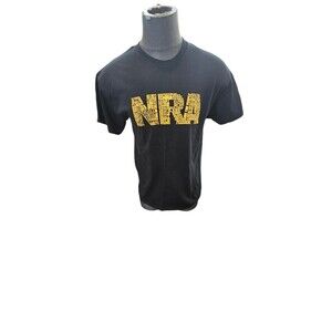 NRA Men's Black Short Sleeve Crewneck Pullover Vintage Graphic TShirt Large